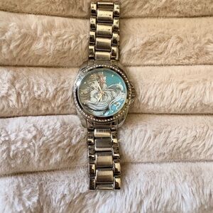 Disney Silver Bracelet Watch with Blue Little Mermaid Dial